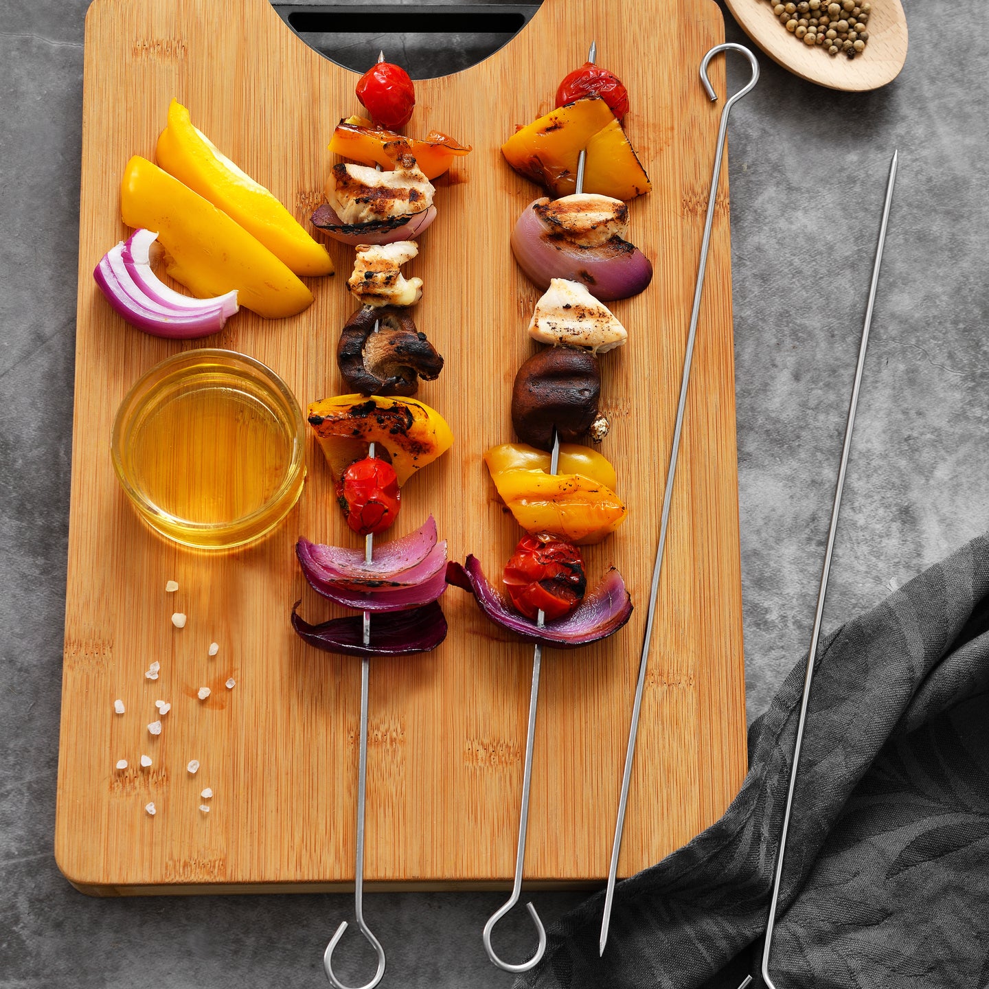 Set 4 brochetas acero inoxidable Bergner (1)